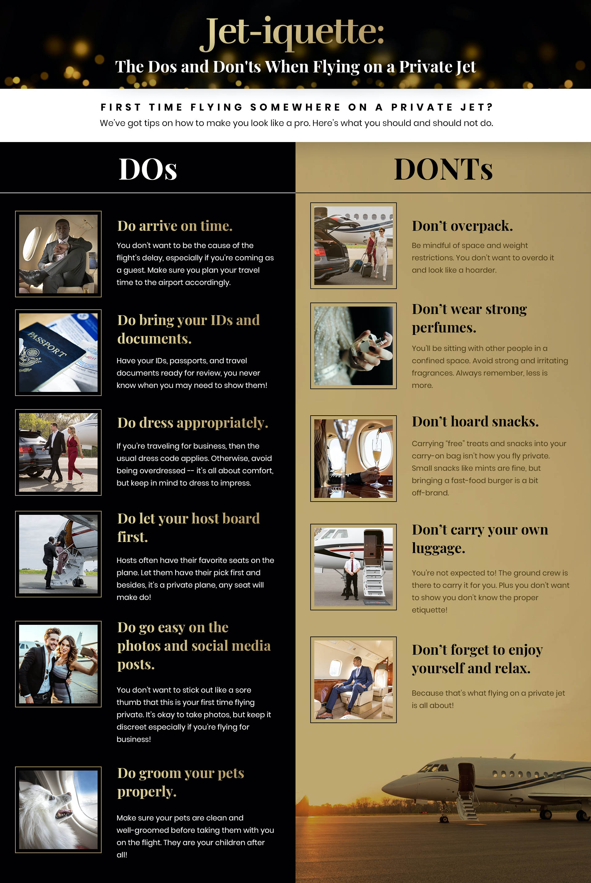 Dos and Don'ts of Flying in Private Jets