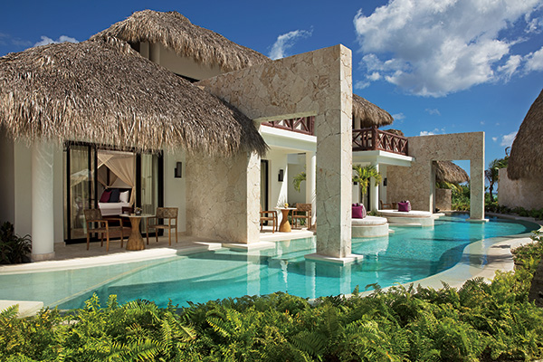 Secrets Cap Cana Resort bungalow pool area