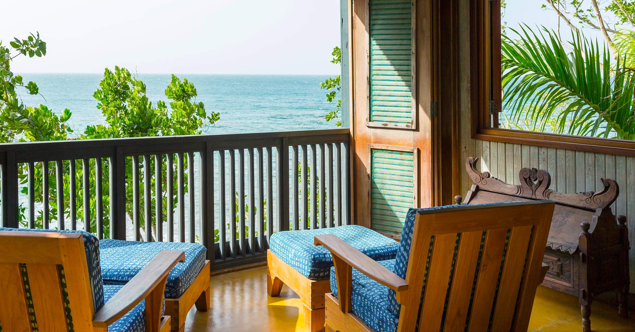 JAMAICA, Oracabessa. Goldeneye Hotel and Resort. View of the