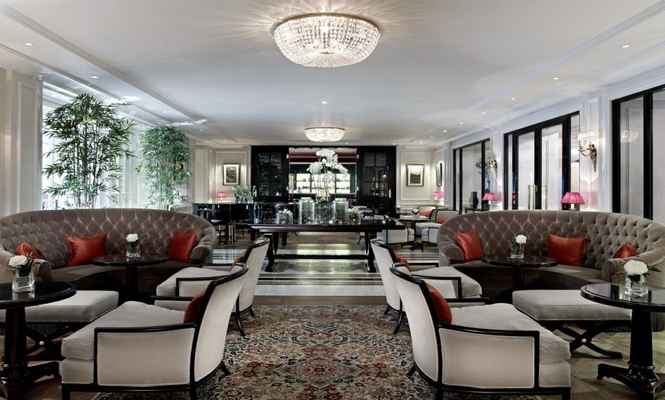 Luxury hotel lounge waiting area