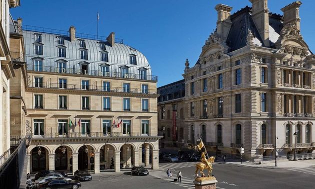 Terrace room, 1 King bed, 2 Twin beds, tower view, at Hotel Regina Louvre